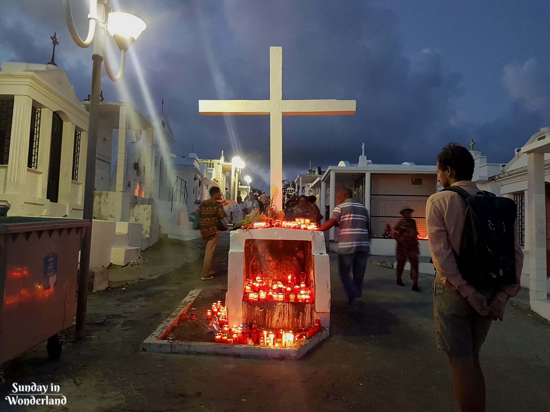 A cross in main alley in the cemetery in Sainte-Anne, Guadeloupe - Sunday in Wonderland Blog