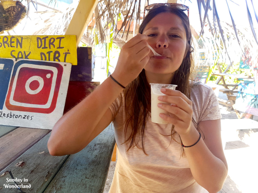 Jedząc kokosowy sorbet - Gwadelupa - Karaiby - Sunday in Wonderland Blog