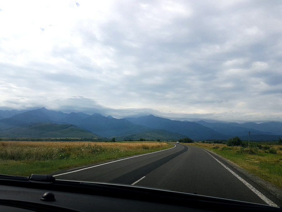Făgărăș Mountains in Romania from the road