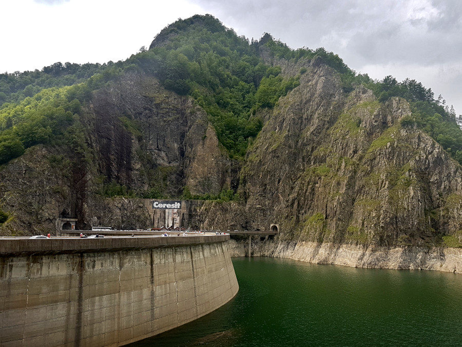 The dam on Vidraru Lake in Romania