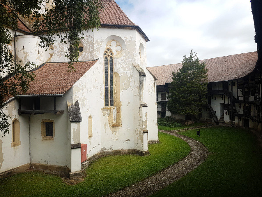 The inner courtyard of the fortified church in Prejmer, Romania - Transylvania Road Trip Itinerary