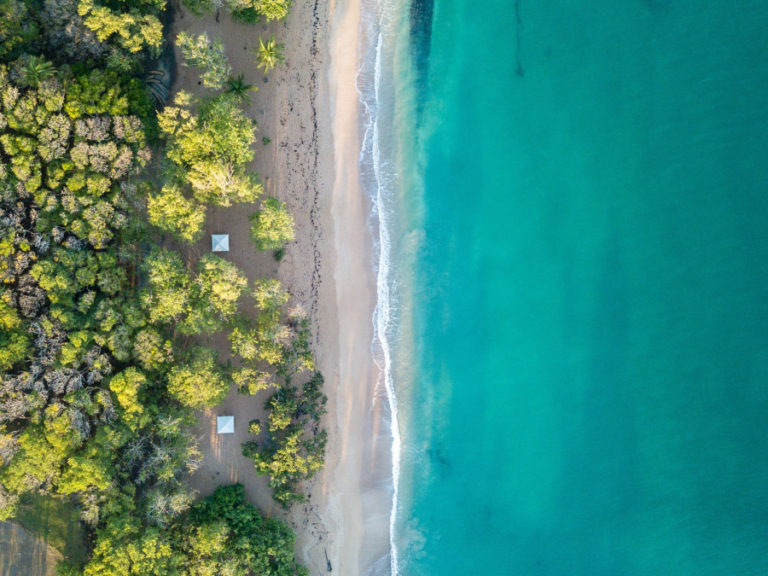 Guadeloupe beach aerial shot