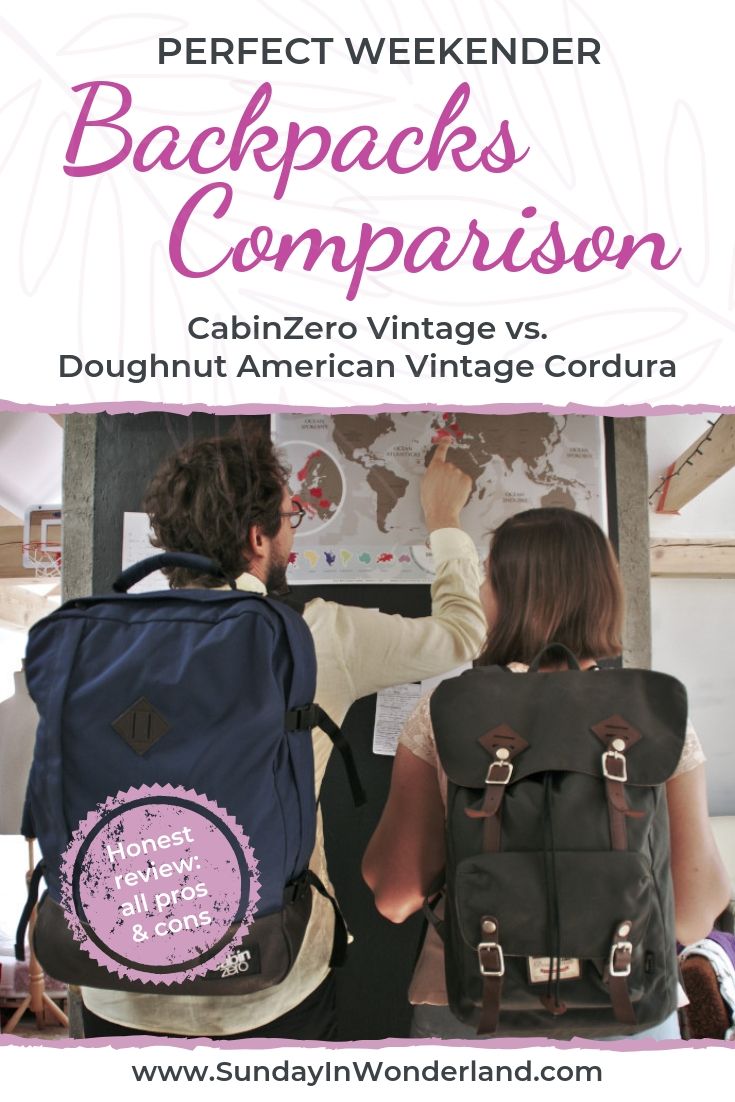 Best backpacks comparison CabinZero vs Doughnut - best travel backpack review - best carry on backpack compariosn