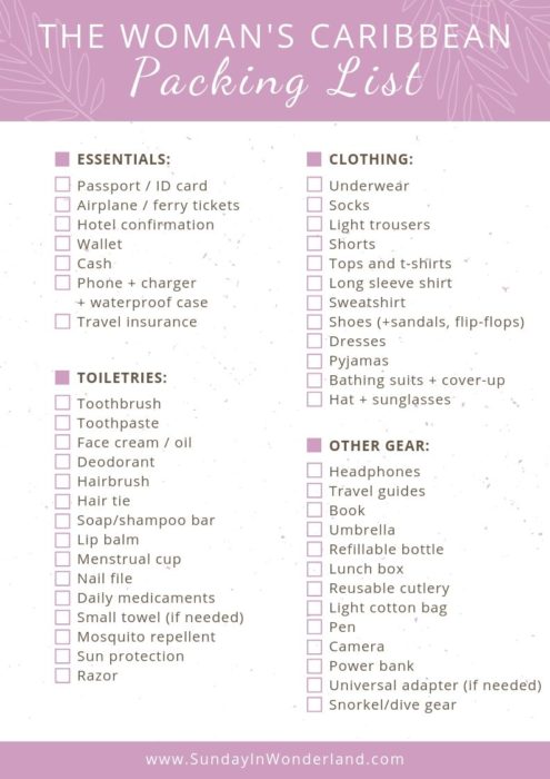 The Caribbean Packing List for Woman