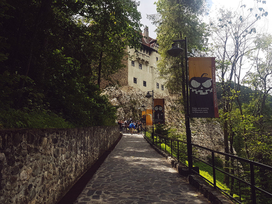 The stone path leading to the Bran Castle