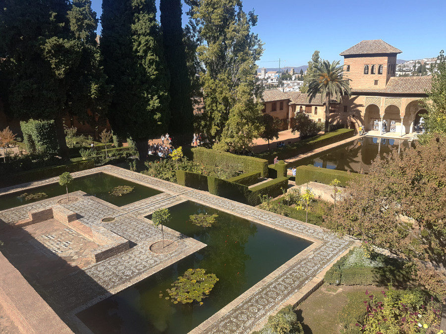 The gardens of Alhambra in Spain