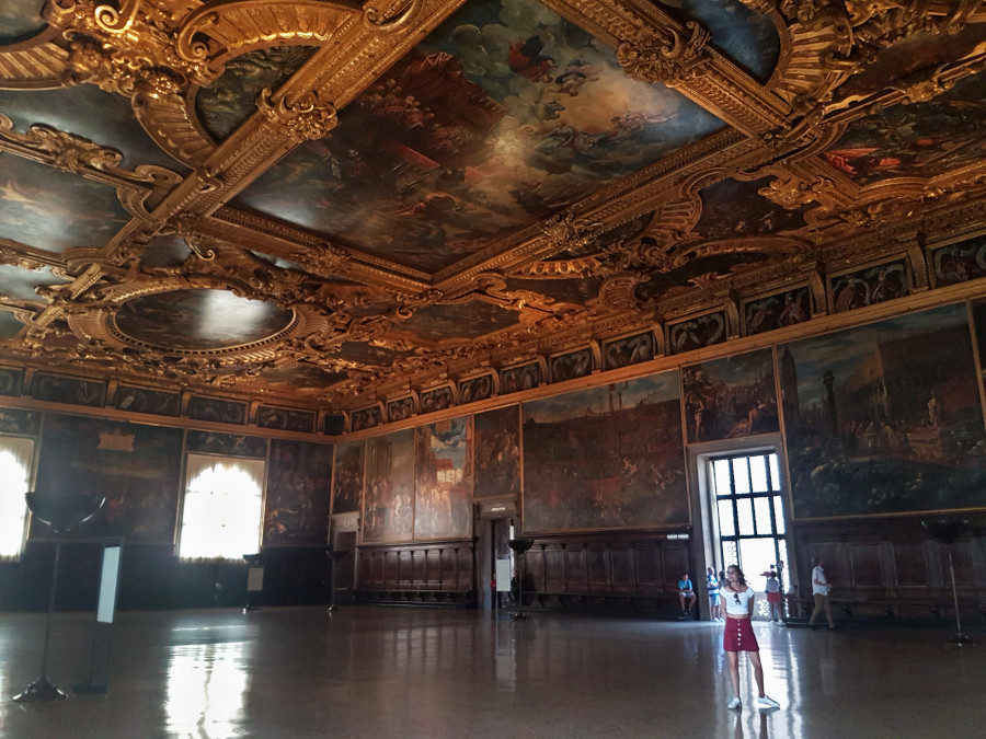 The Great Council Chamber in the Doges Palace in Venice - Northern Italy Itinerarary