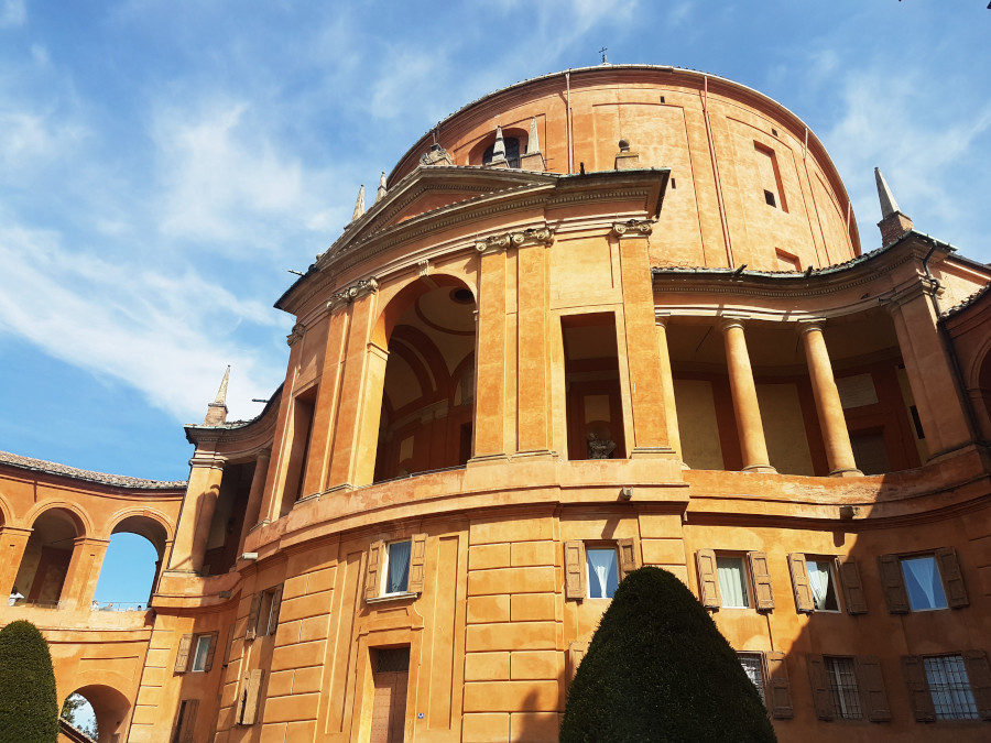 Sanctuary of the Madonna di San Luca in Bologna from front