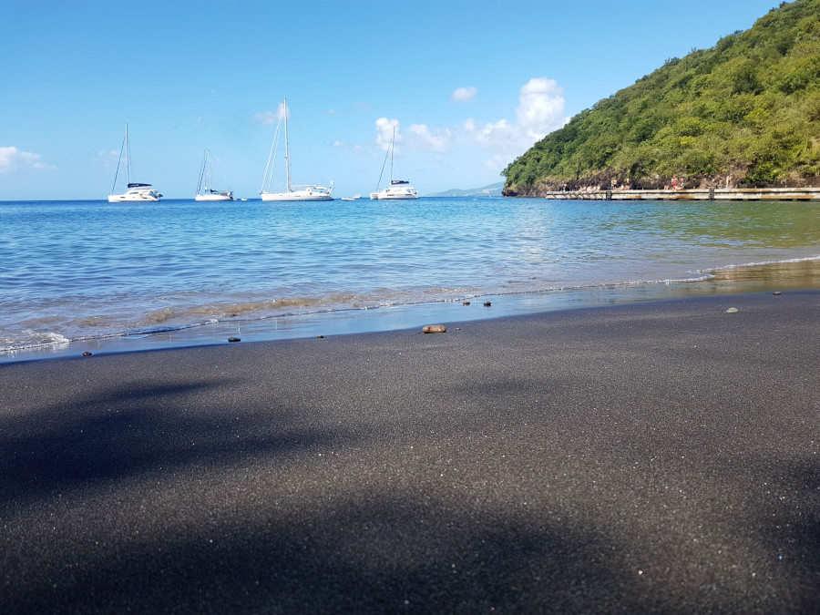 Anse Noir - the beach in Martinique with black sand