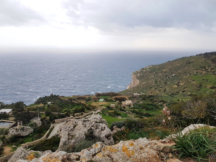 The view from Dingli Cliffs in Malta in winter
