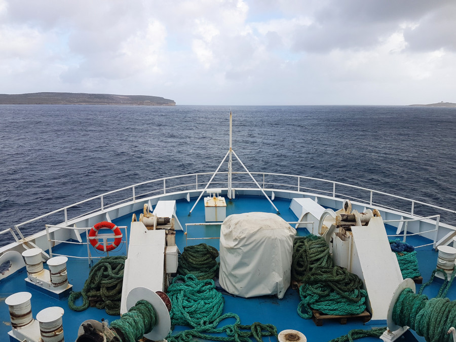 The bow of a ferry from Malta to Gozo