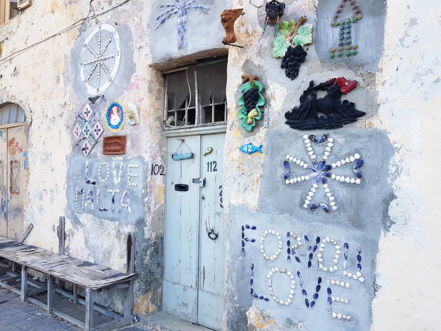 Colorful wall in Marsaxlokk in Malta
