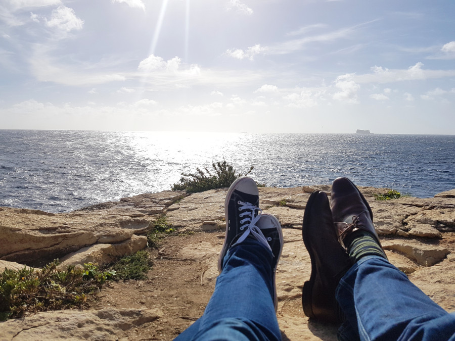 Chilling on the cliff in Malta - A week in Malta itinerary