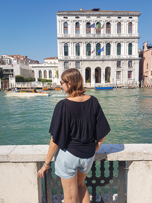 A girl in front of the Grand Canal in Venice: Venice 2 days itinerary