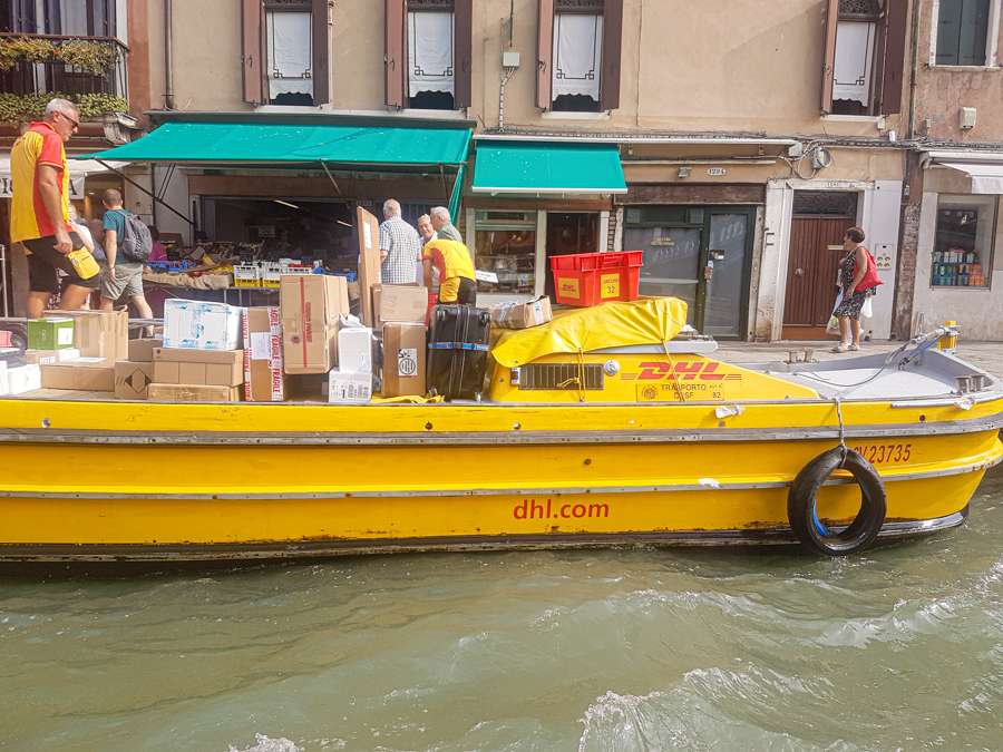 DHL boat in Venice