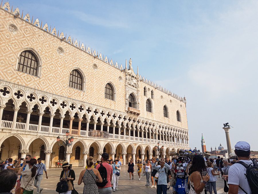 The Doge's Palace facade seen from the St Mark's Square