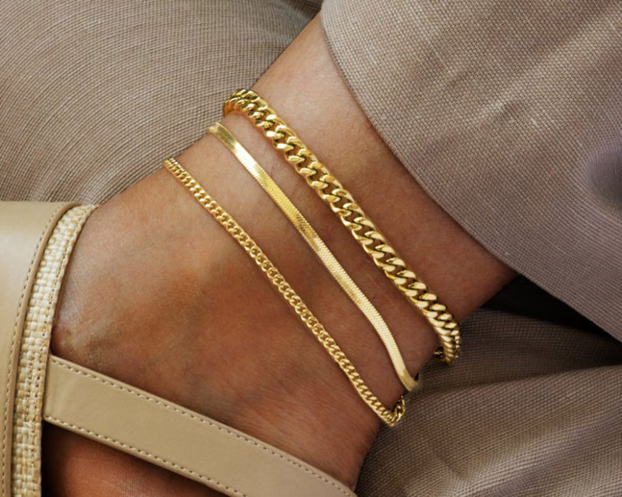Golden ankle bracelet anklet for beach lovers gift ideas