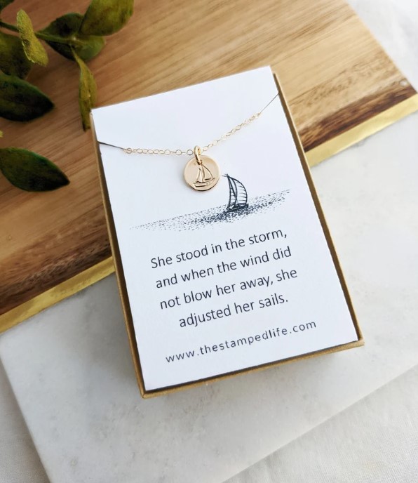 Sailing necklace as perfect idea for sailing gifts for her