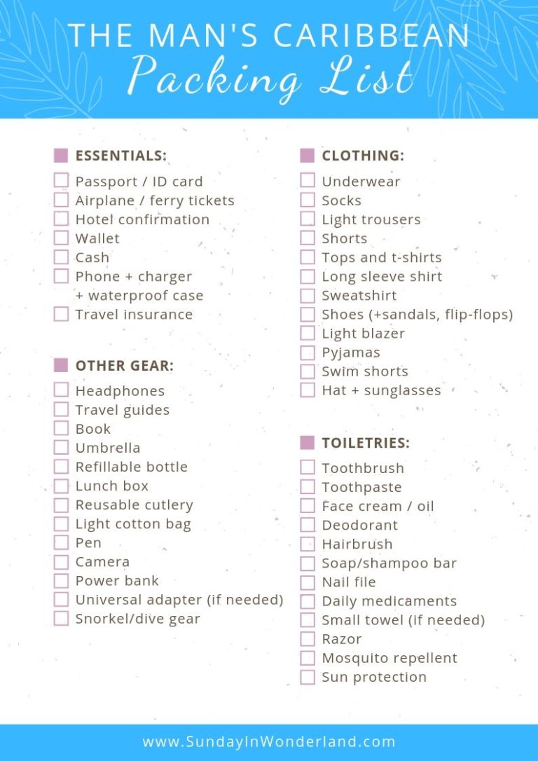 Caribbean Packing List How to Pack for Fabulous Vacation [+printable!]